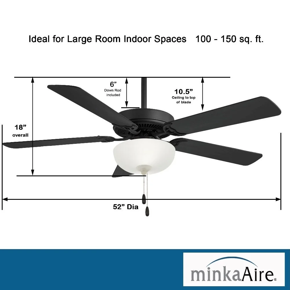 Minka Aire Fans - Contractor II Uni-Pack - 5 Blade Ceiling Fan with Light Kit-18