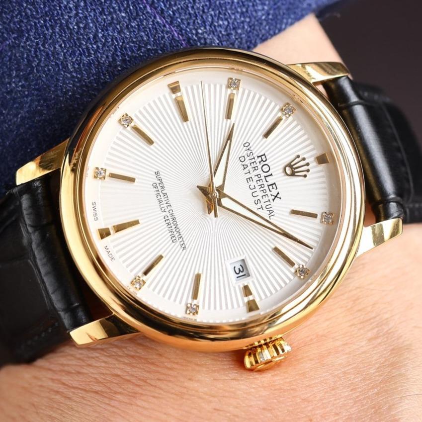 Rolex Watch OYSTER PERPETUAL 41MM WHITE DIAL DIAMOND NUMERALS Watch
