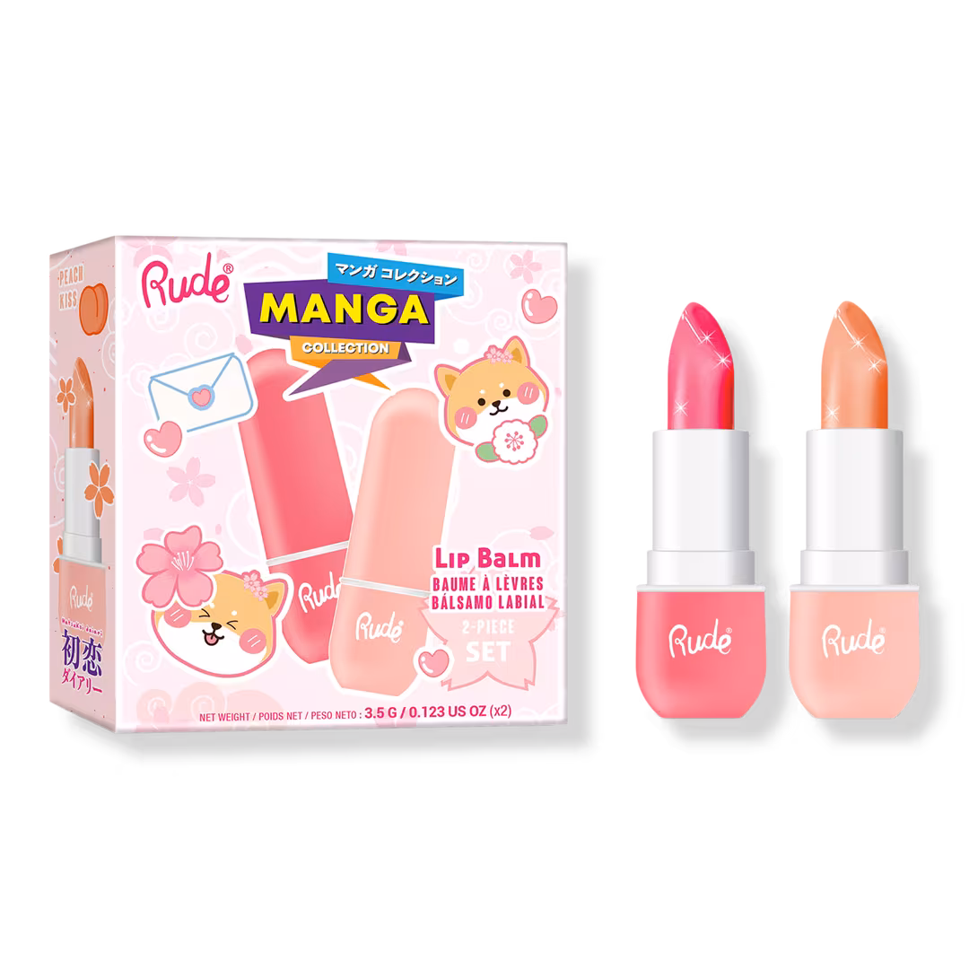 Rude  Manga Collection Lip Balm Duo - Watermelon / Peach