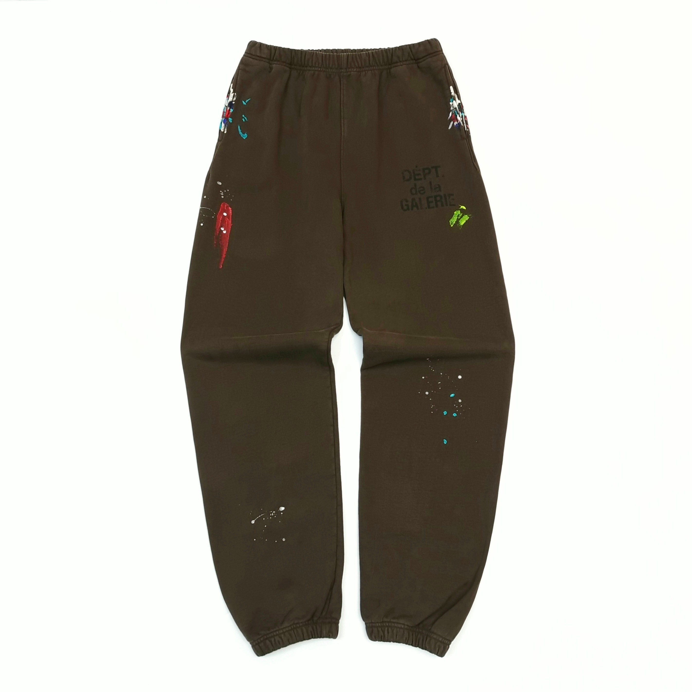 1:1 Small French hand-painted brown sweatpants