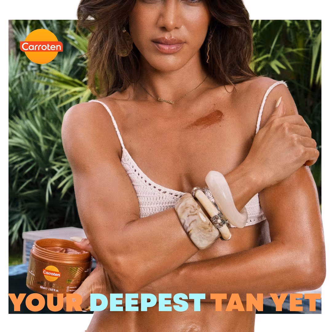 Carroten  Gold Shimmer Bronzing + Accelerating Tanning Gel -Non-Greasy and Water-Resistant