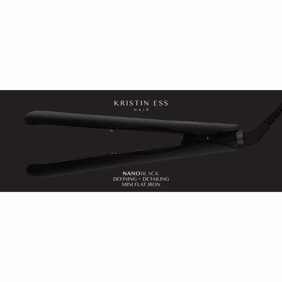 KRISTIN ESS HAIR  NANOBLACK Dual Voltage Travel Mini Flat Iron Hair Straightener 3/4