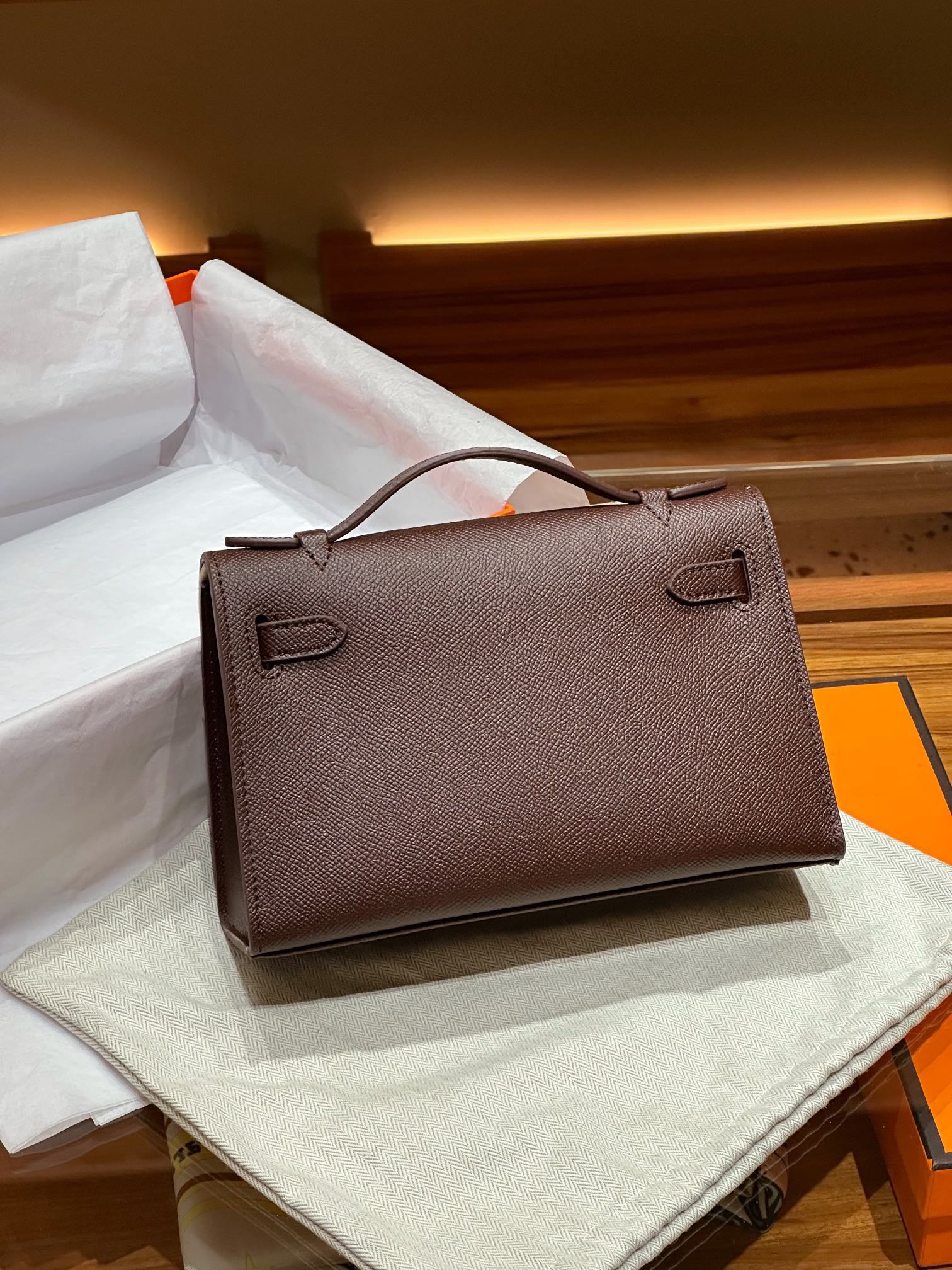 Hermes Kelly Mini 1st Kelly Pochette Generation Epsom Palm Bag