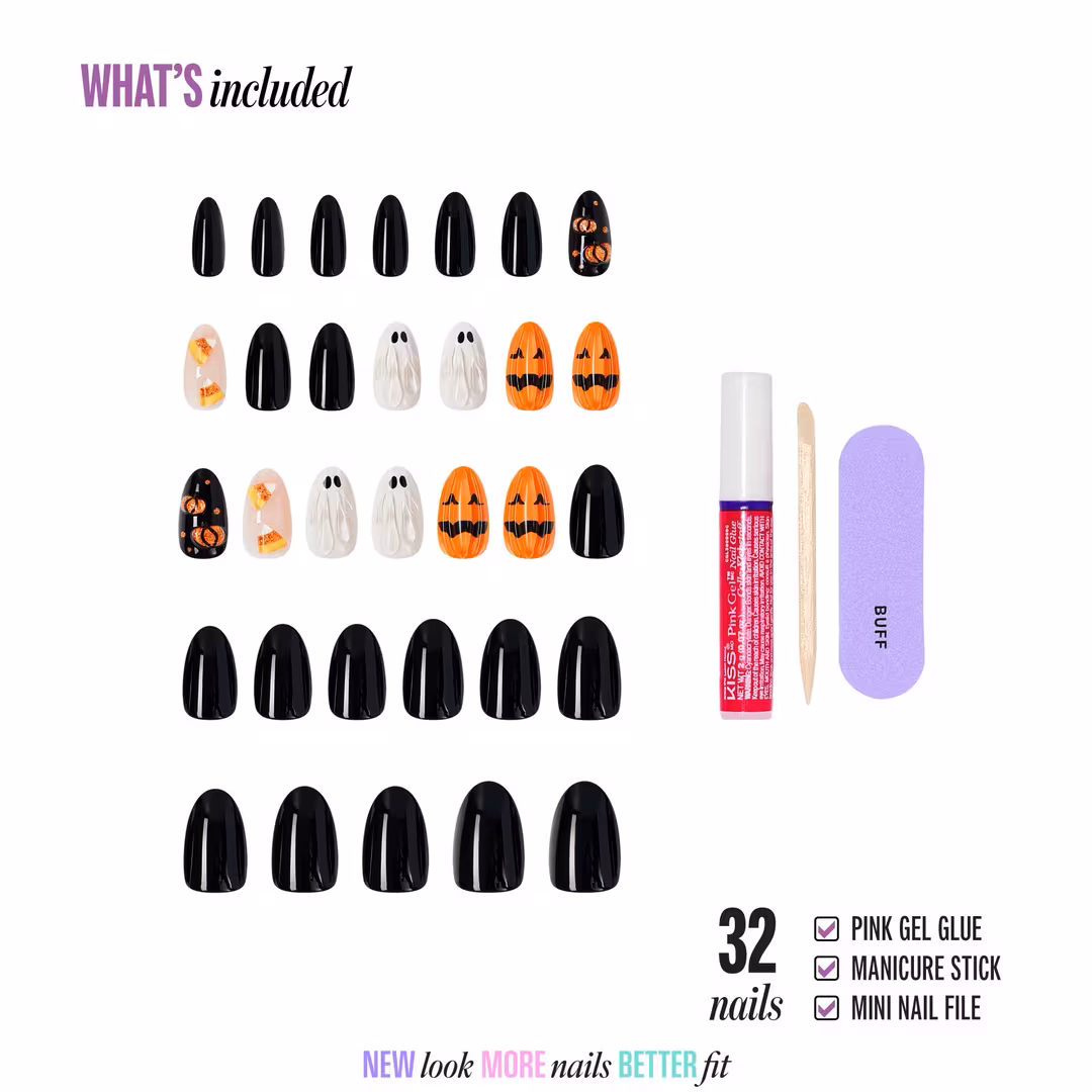 Kiss  Core Design Medium Almond Press On Nails, Witching Hour