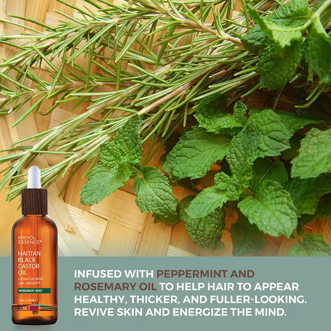 Kreyòl Essence  Haitian Black Castor Oil - Rosemary Mint