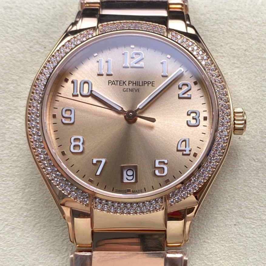 PATEK Twenty-Four 36mm Diamond Pink Gold Champagne Dial