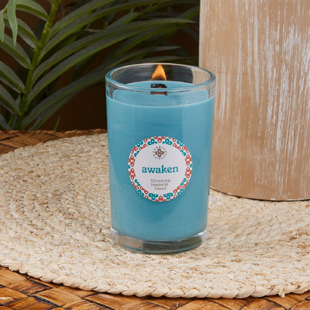 Root Candles  Seeking Balance Awaken - Basil & Lime Aromatherapy Candle