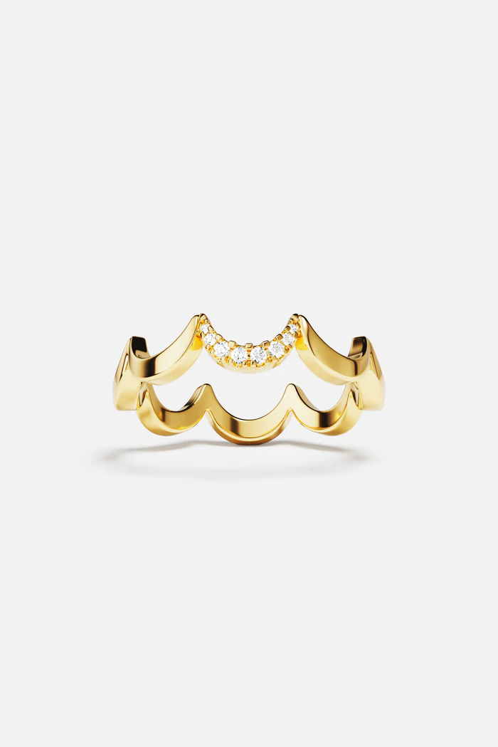 Anello Ondulato Oro Giallo