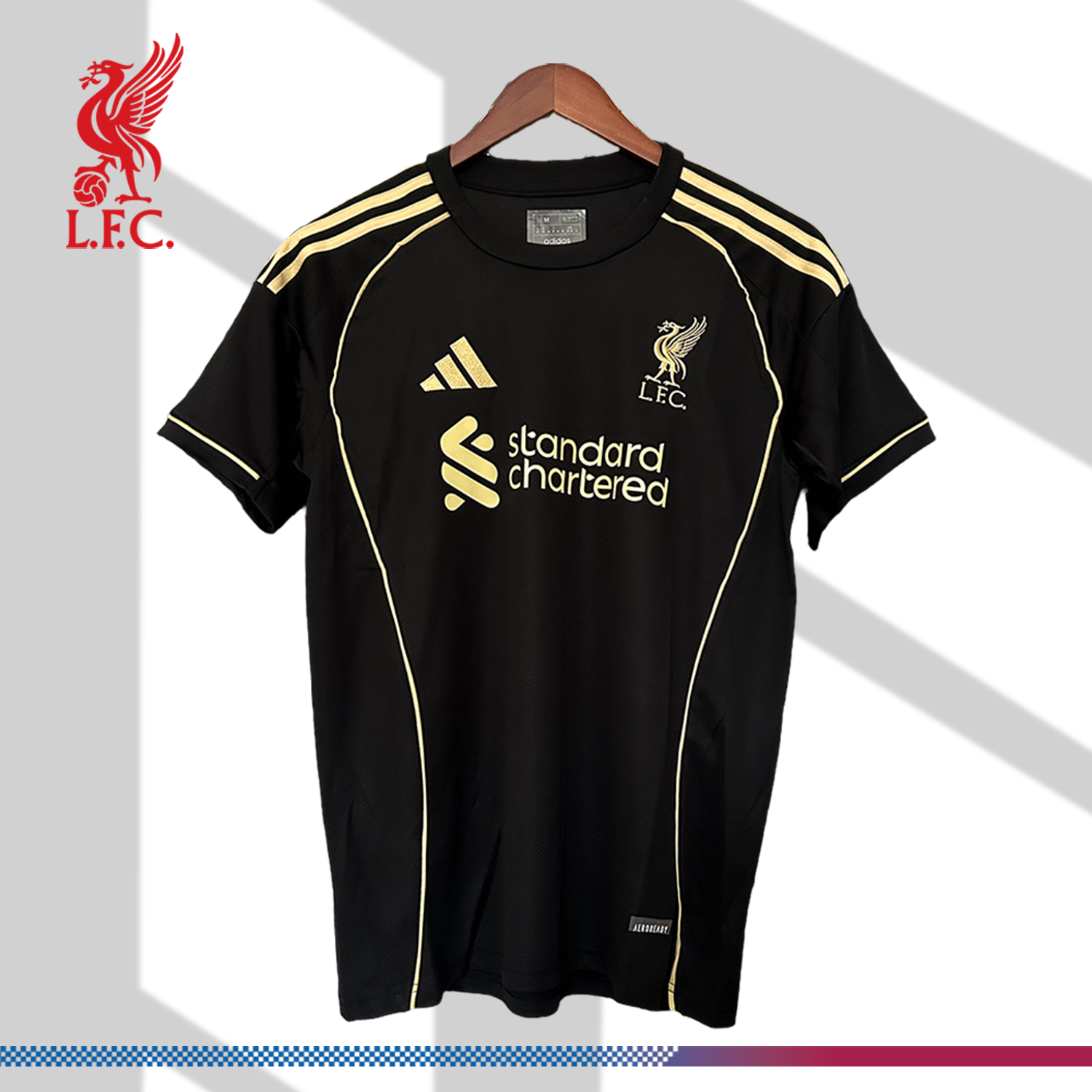 2025/2026 Liverpool FC Black and Gold Jersey (Fans)