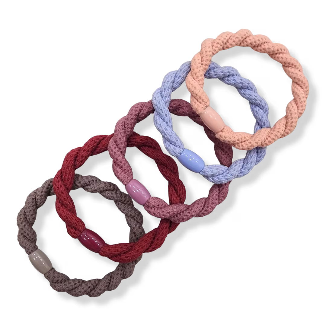 Pink Pewter  Pony Elastics in Cylinder