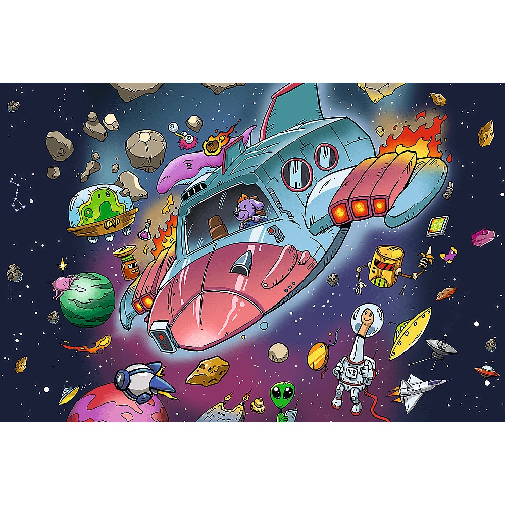 Puzzle Uft Rodzina Treflików 100 El. Gonduś W Rakiecie