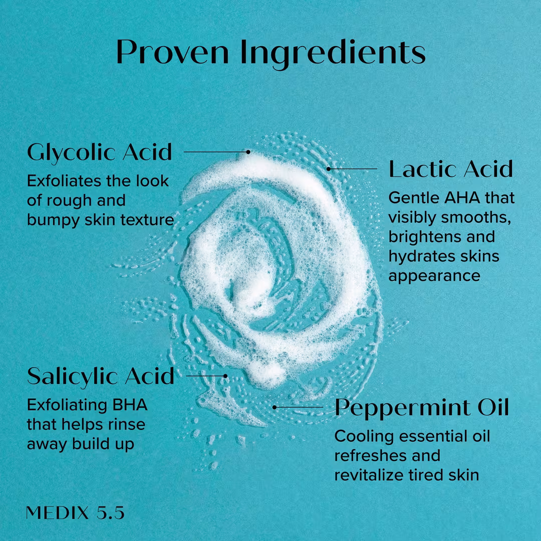 Medix 5.5  Firm + Smooth Duo | Glycolic Body Wash, Fragrance Free Retinol + Ferulic Acid Body Cream