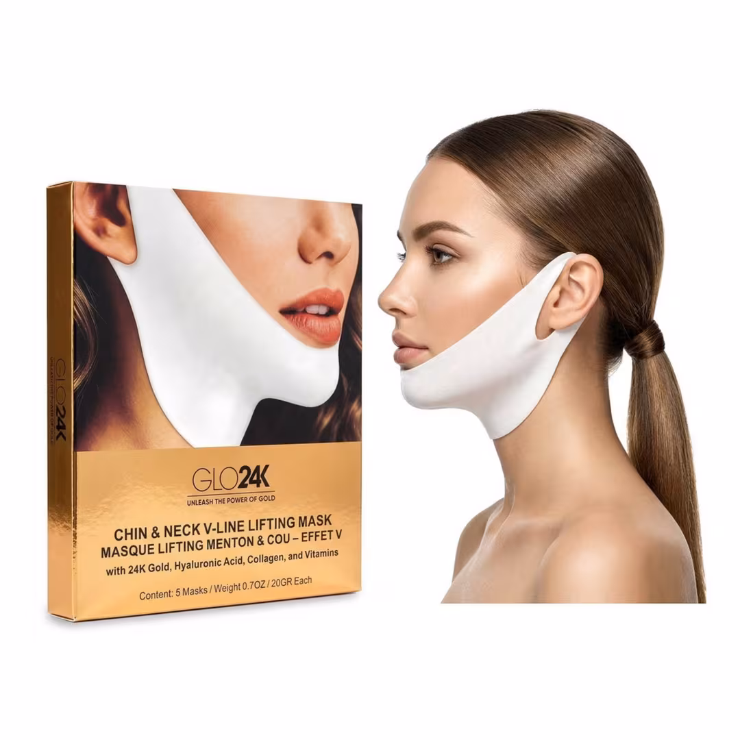 Glo24k  Chin & Neck V-Line Lifting Mask (5 pack)