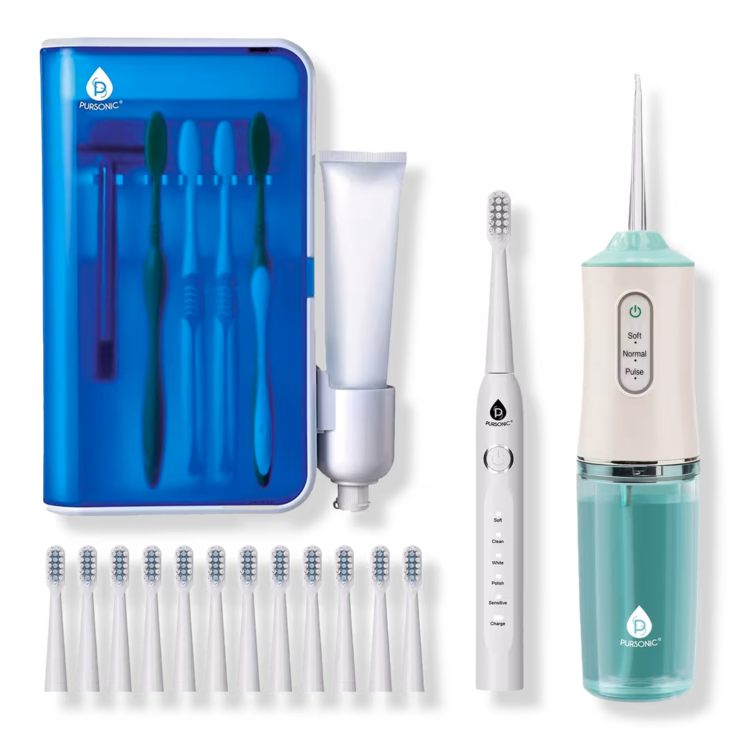 PURSONIC  USB Rechargeable Sonic Toothbrush, Water Flosser & UV Toothbrush Sanitizer