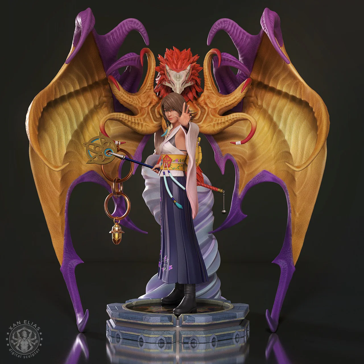 Final Fantasy - Yuna & Valefore | 1:4 Resin Statue | von Solar Studio