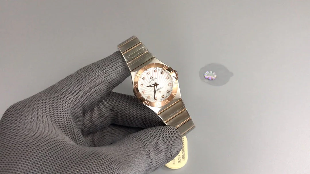 Omega Watch Constellation 27mm Silver Pink Gold White Dial