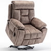 uhomepro Oversized Massage Recliner Chair with Heat, Large Electric Power Lift Recliner Chair for Big and Tall and Elderly with Hidden Cup Holder, 5 Vibration Modes, 330lb, Dark Brown