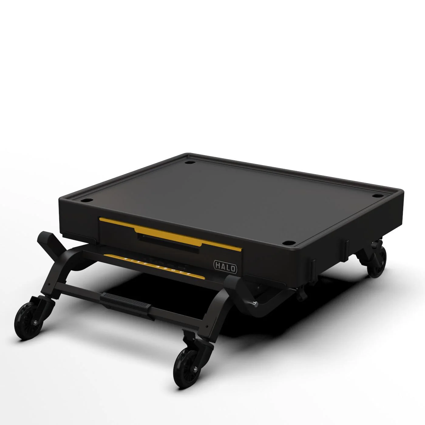 HALO Outdoor Rolling Countertop Grill Cart with Storage Drawer, Black