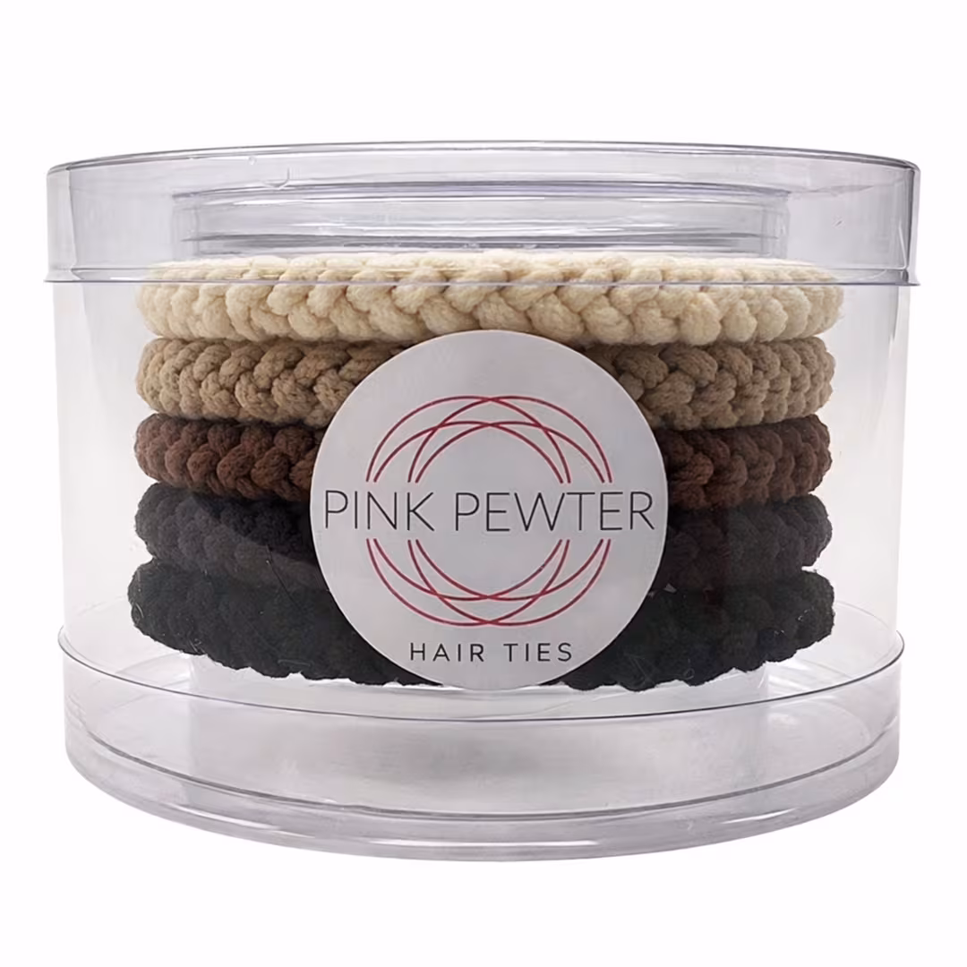 Pink Pewter  Pony Elastics in Cylinder Set