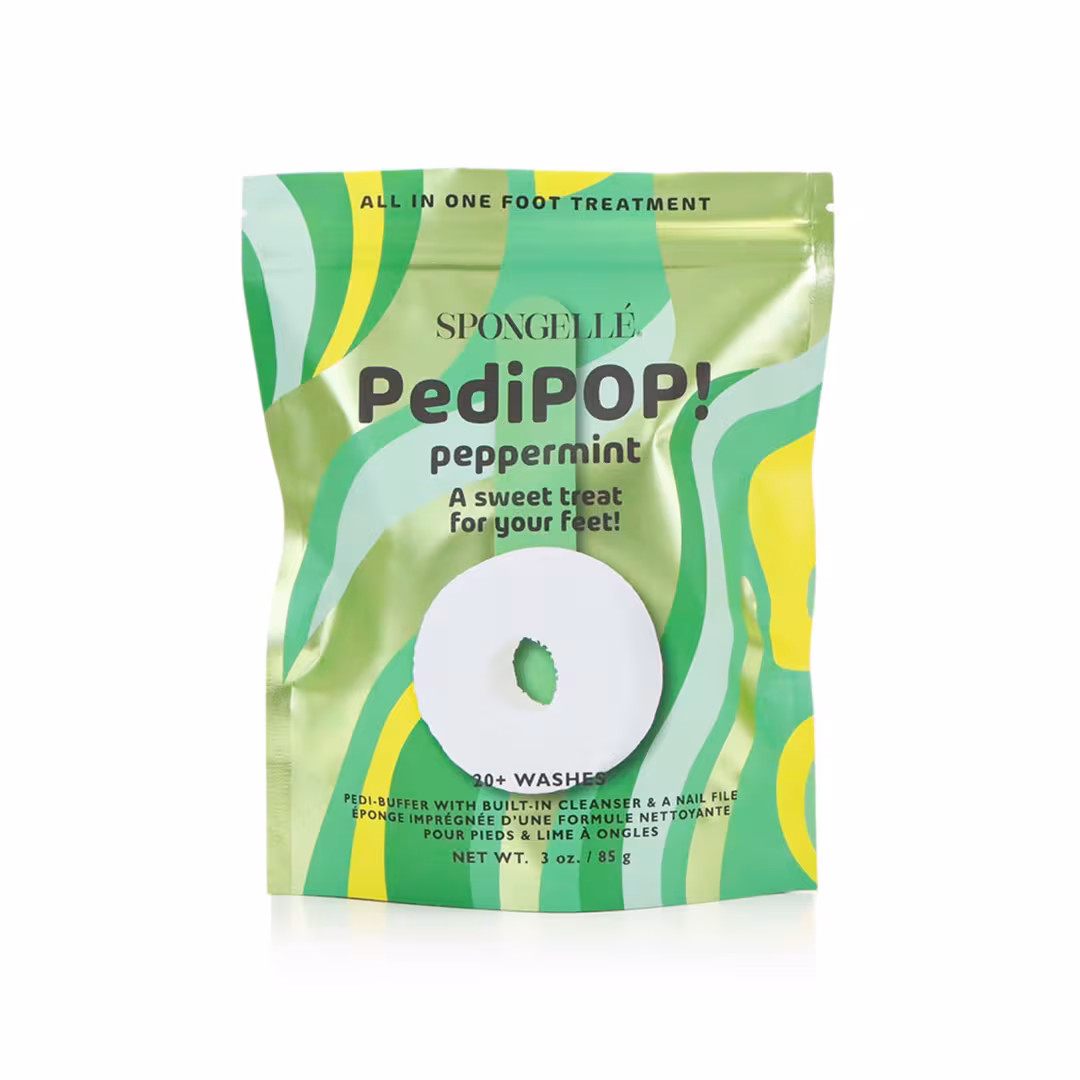 SPONGELLE  PediPOP! Cotton Candy Pedi Buffer & Nail File | All-in-One Pedi Treatment