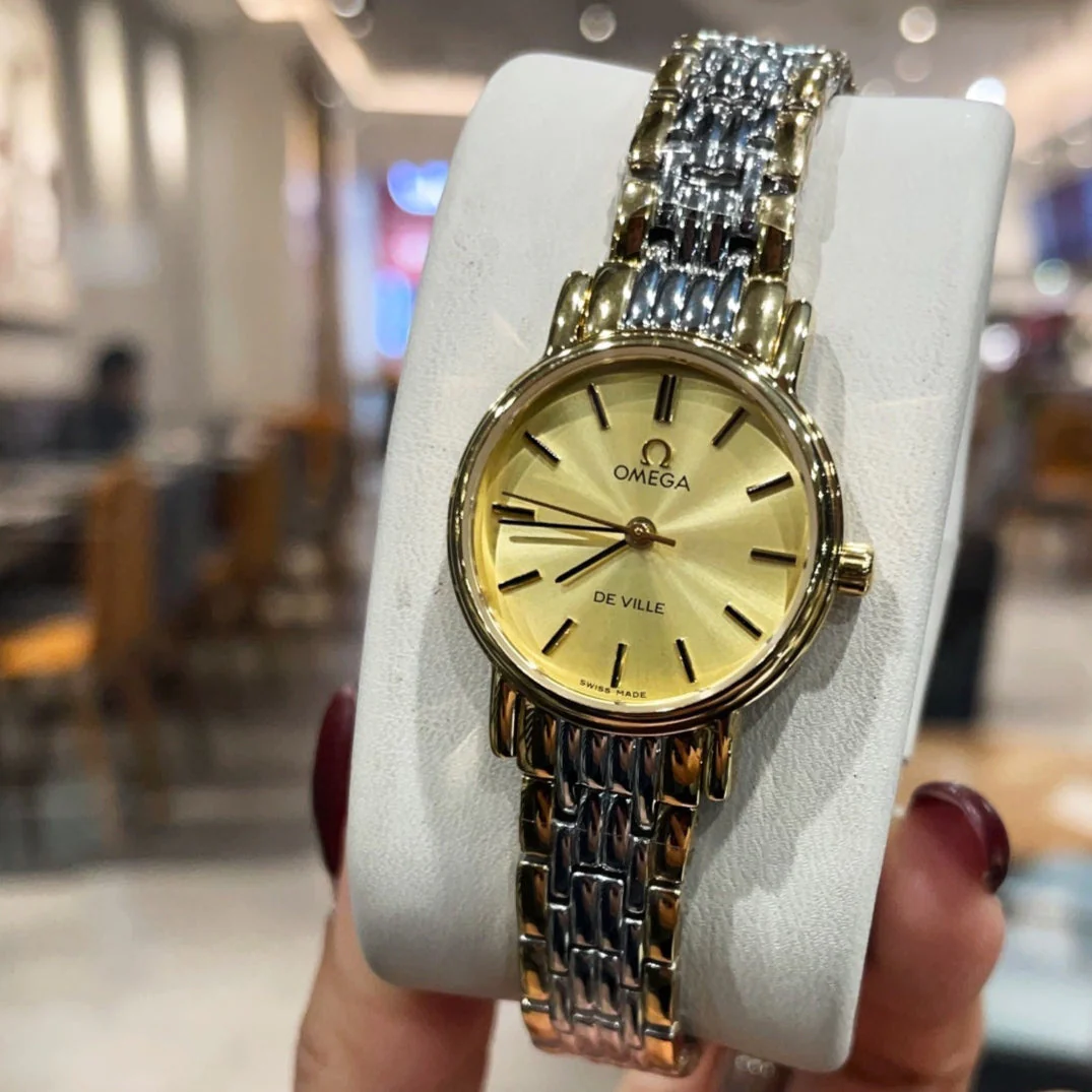 Omega Watch De Ville 26mm Silver Gold Strap