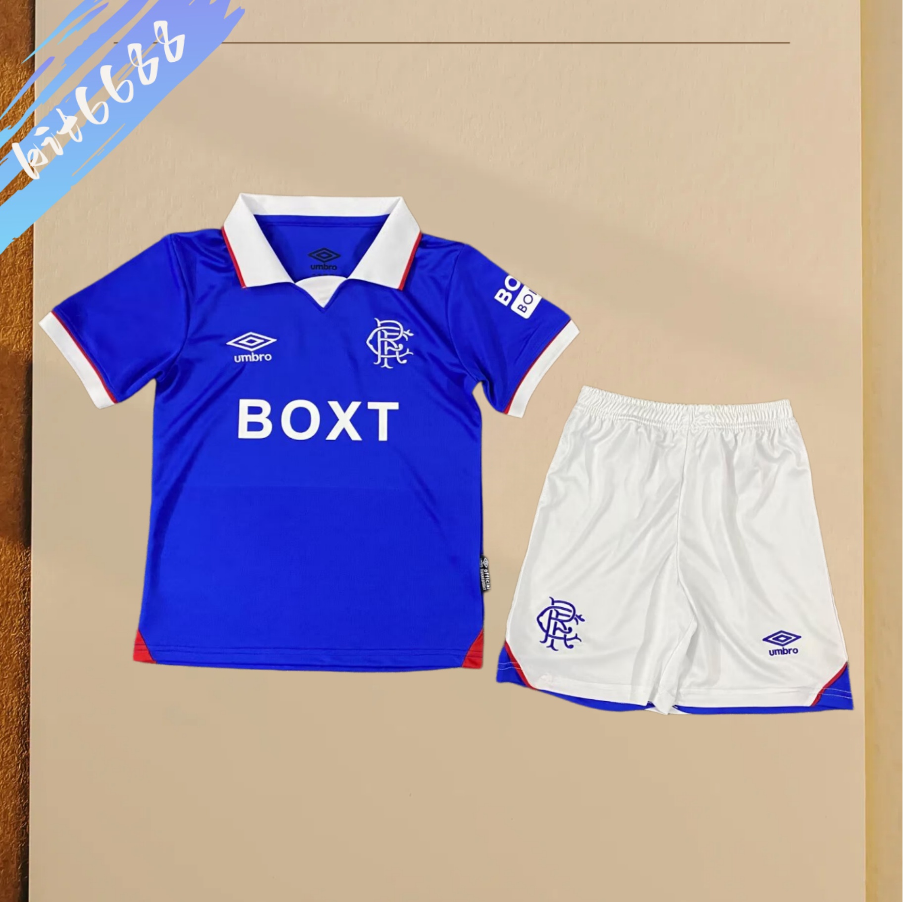 2025/2026 Glasgow Rangers home Football shirt (Adult Kids Kit socks）