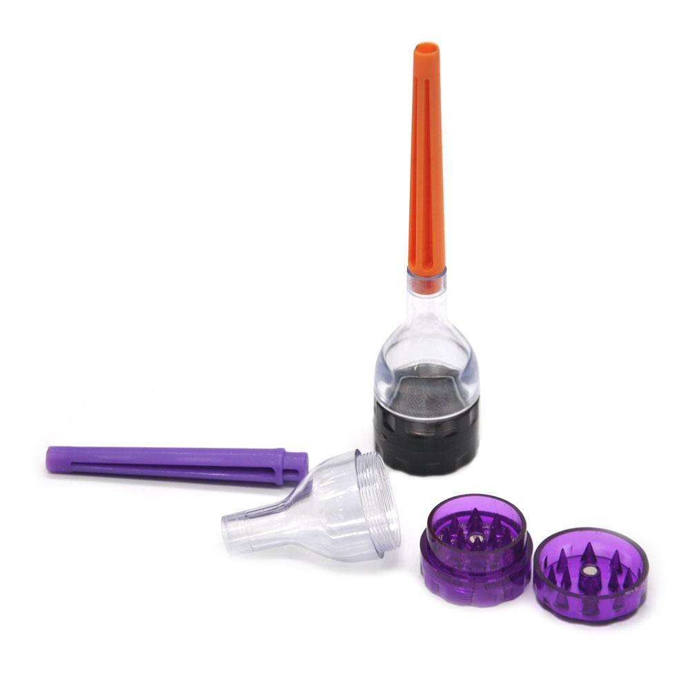 Funnel 3 Layer Herb Grinder W/Roll Tube ( 4 Colors )