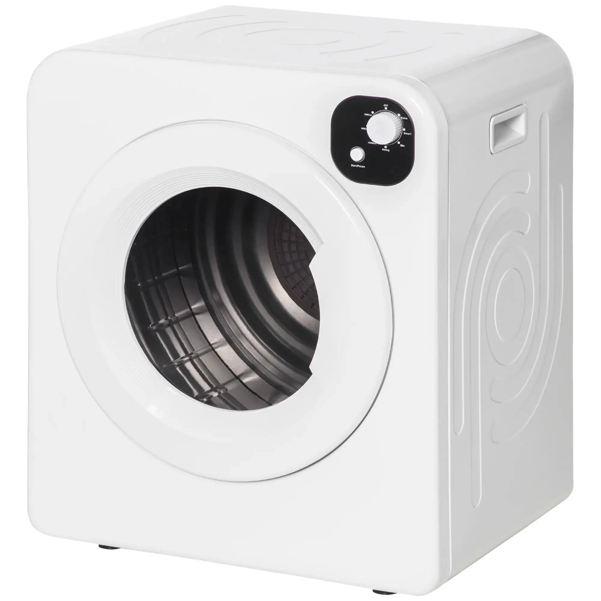 Resenkos Compact Laundry Dryer 1300W Portable Clothes Dryer with 3.2 cu.ft Stainless Steel Drum, Front Load Electric Dryer, White