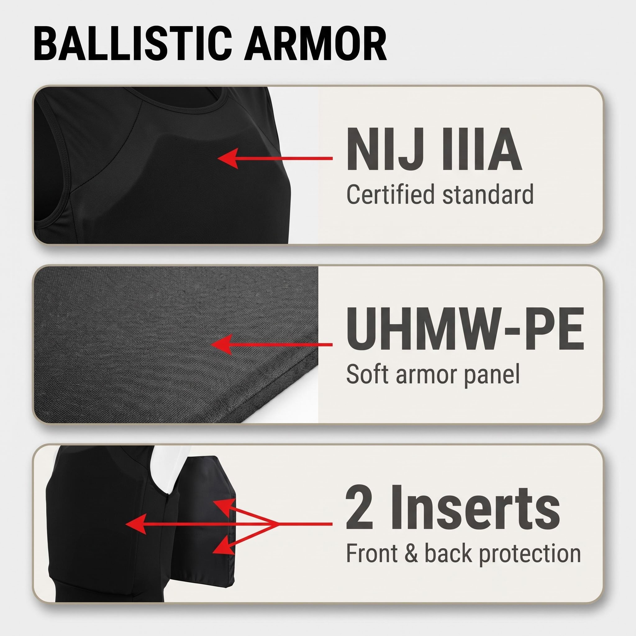 USKDTAC NIJ IIIA Concealed Tank Top Undershirt Sleeveless