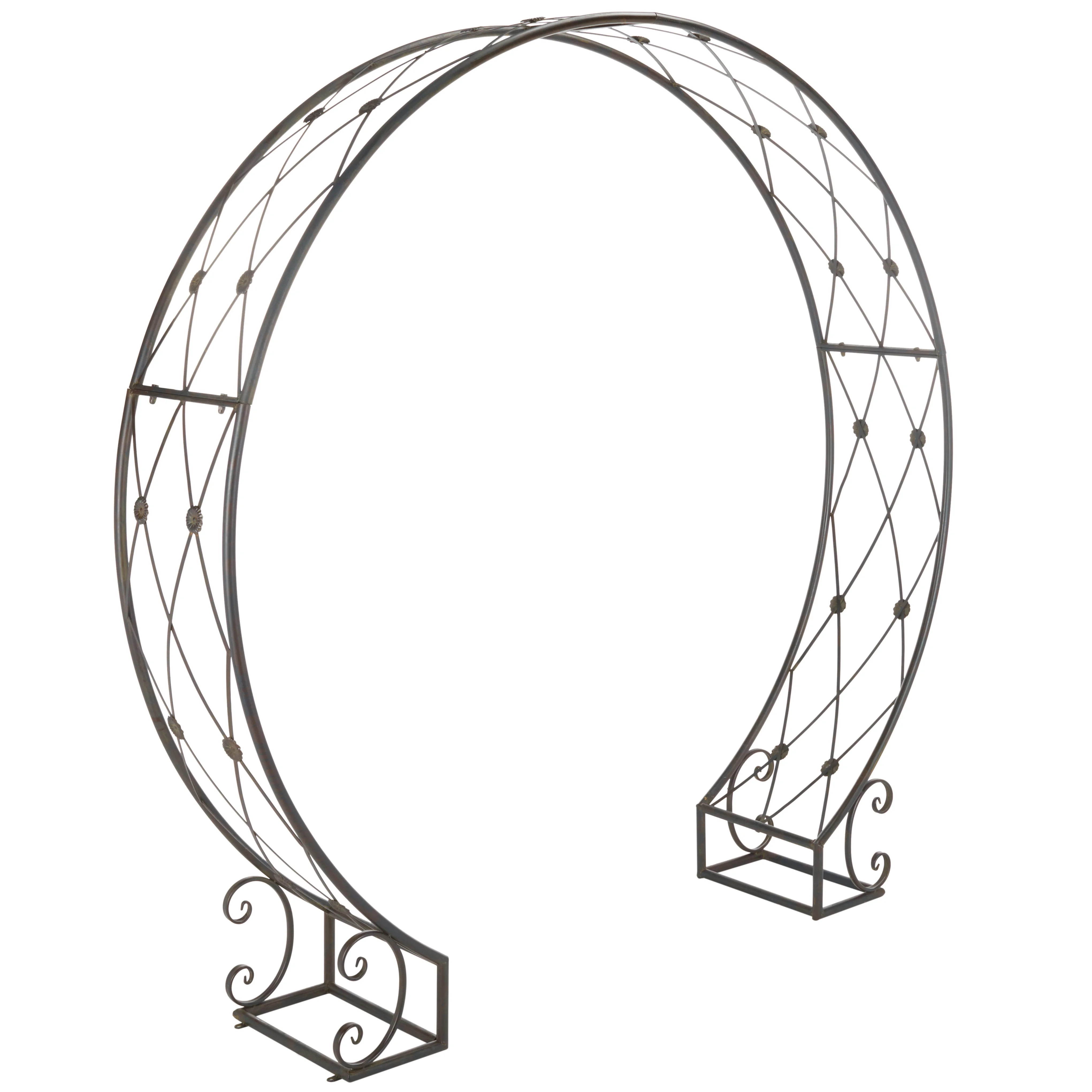 SAFAVIEH Mizell Outdoor Patio Moon Gateway, Antique Black