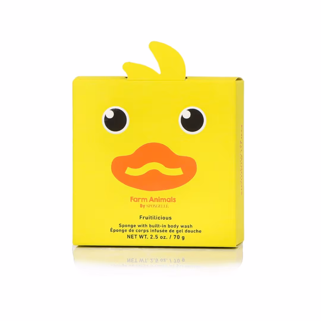 SPONGELLE  Danny DuckFarm Animals Body Buffer | Kids Body Wash Infused Buffer