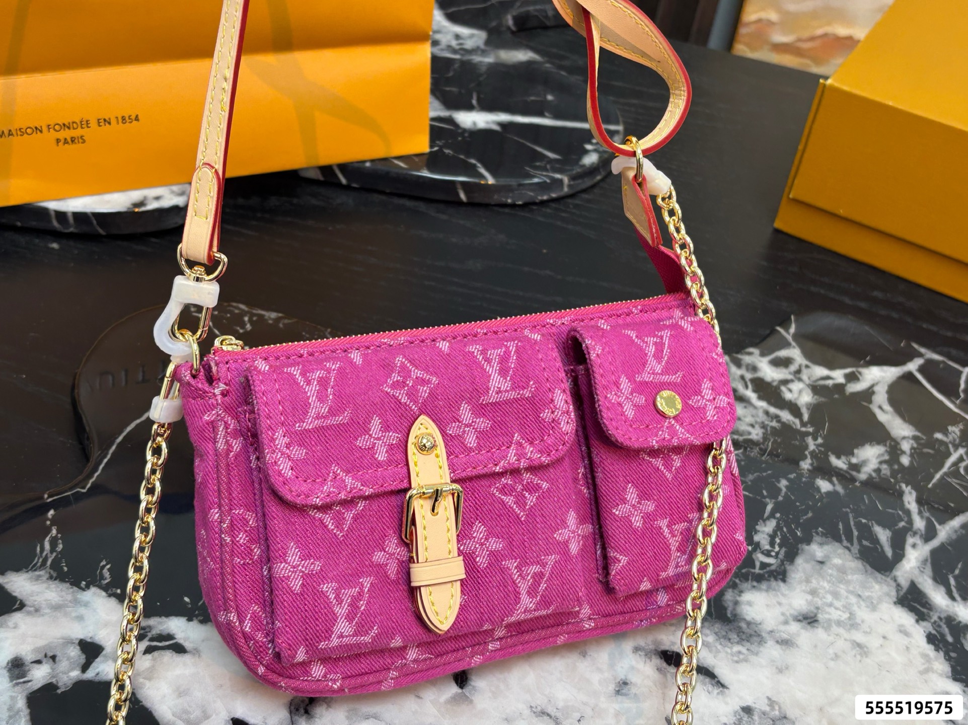 LV Pochette Accessoires Cargo Denim Bag