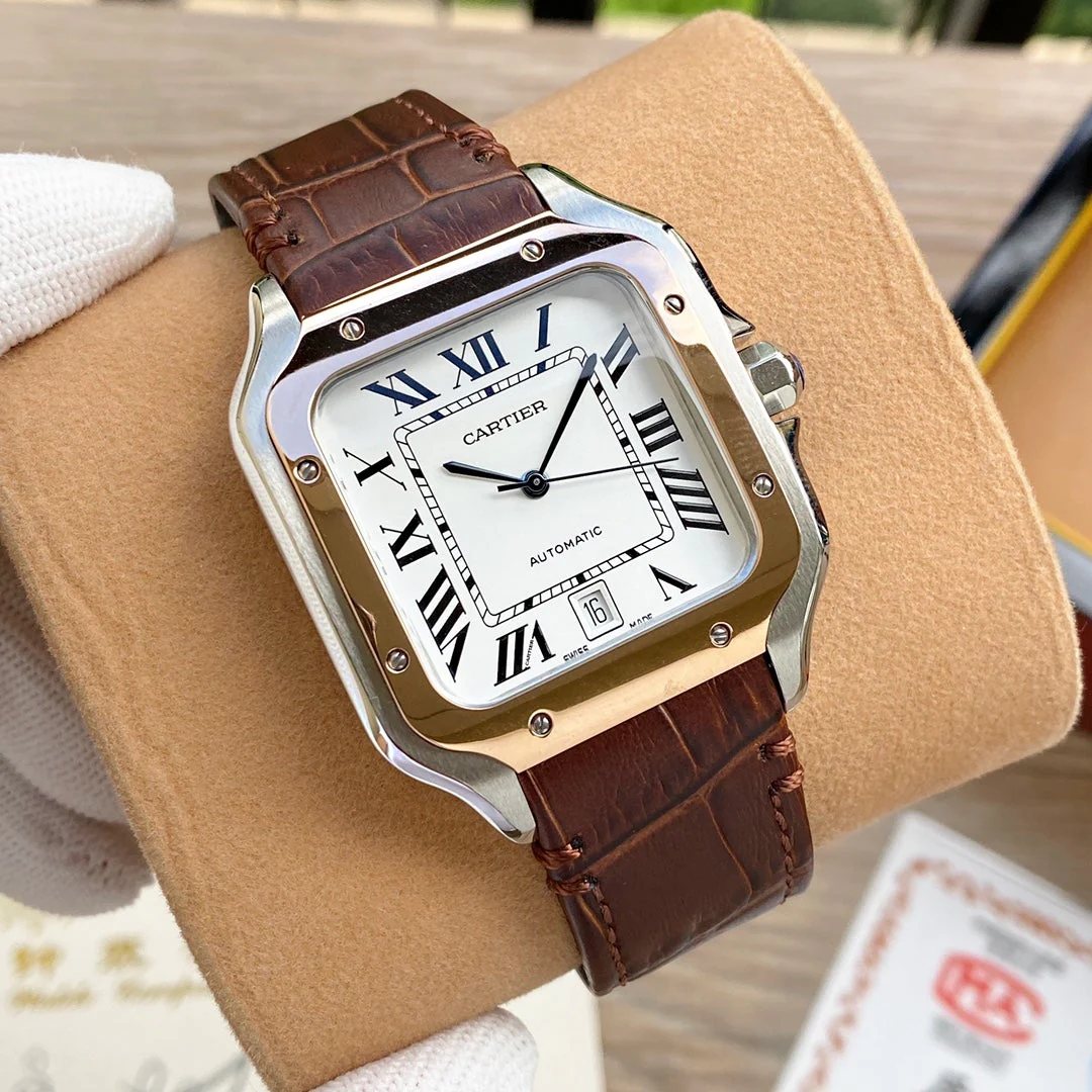 Cartier Watch SANTOS 38MM ROSE GOLD STEEL AUTOMATIC LEATHER
