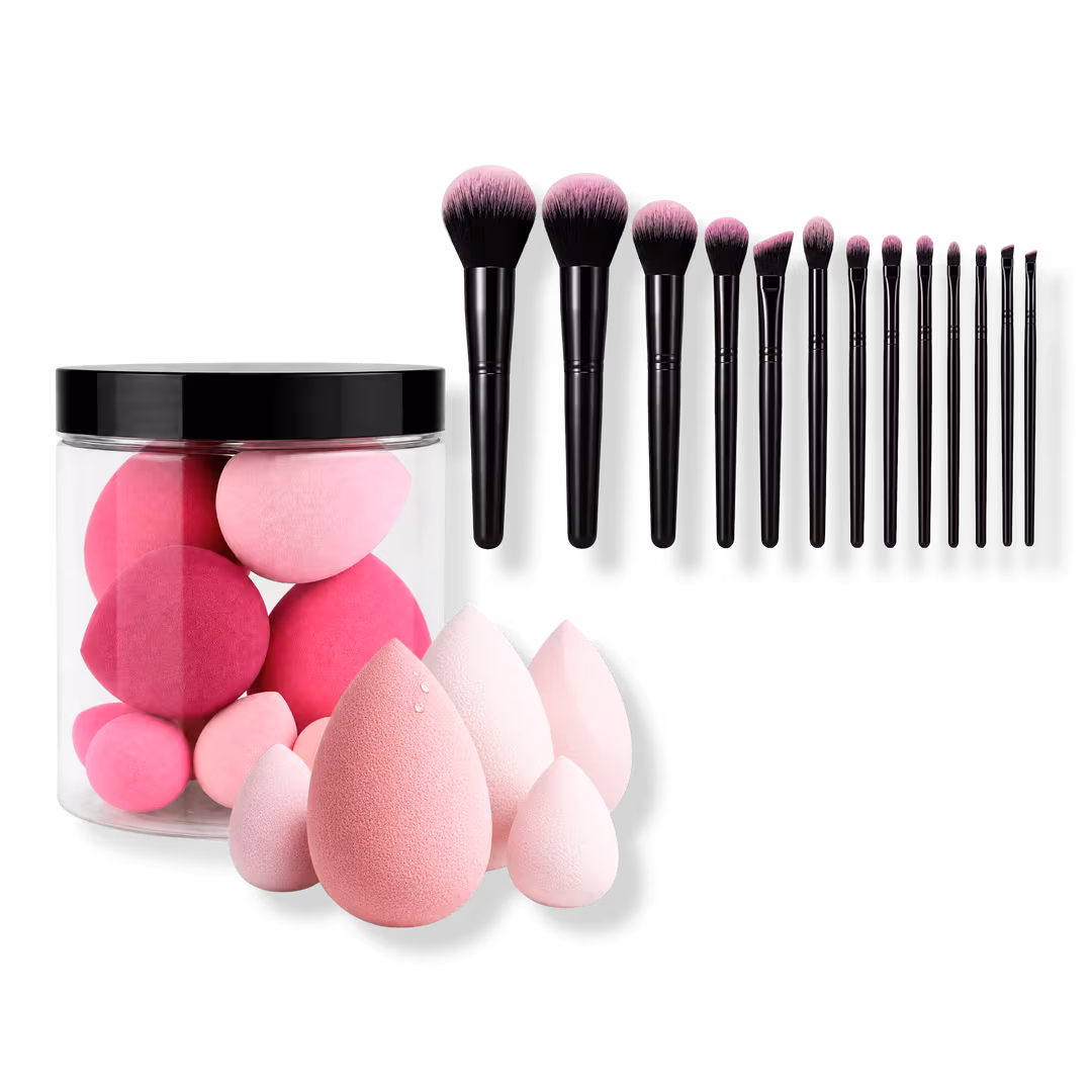 CosmoGlo  13-Piece Professional Makeup Brush Sponge Set