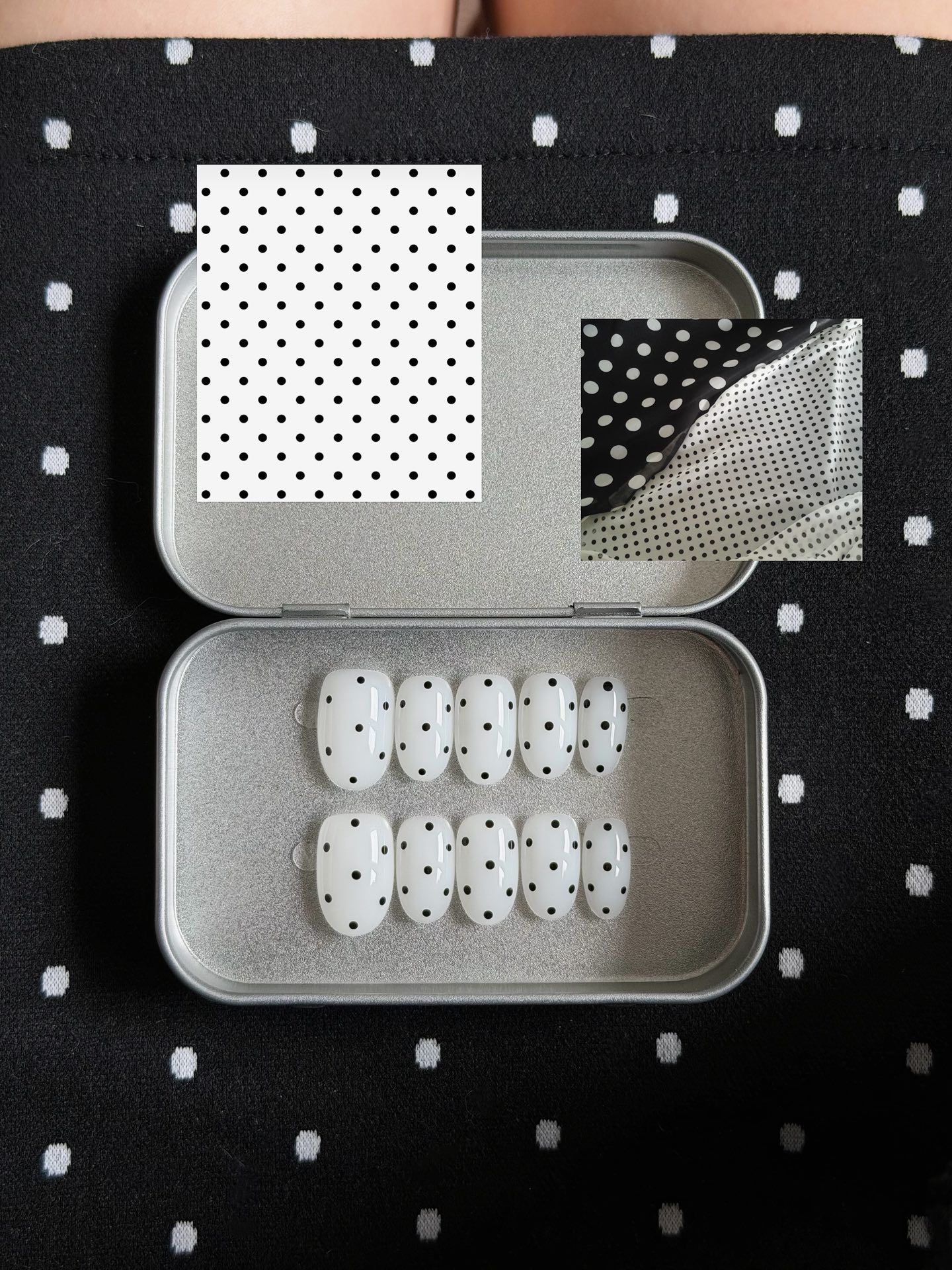 Milky white polka dots