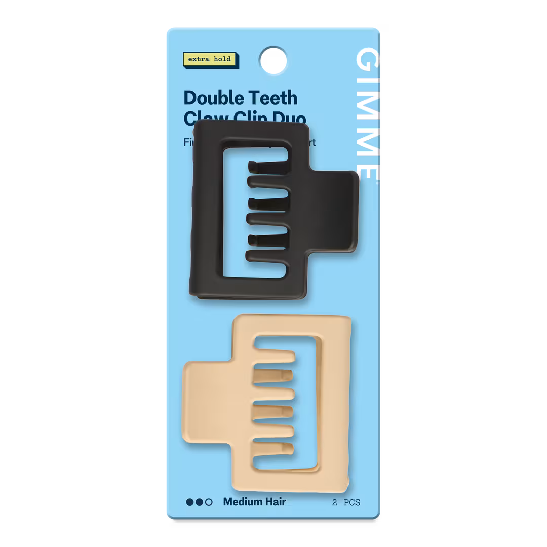 GIMME beauty  Square Double Teeth Claw Clip for Medium Hair