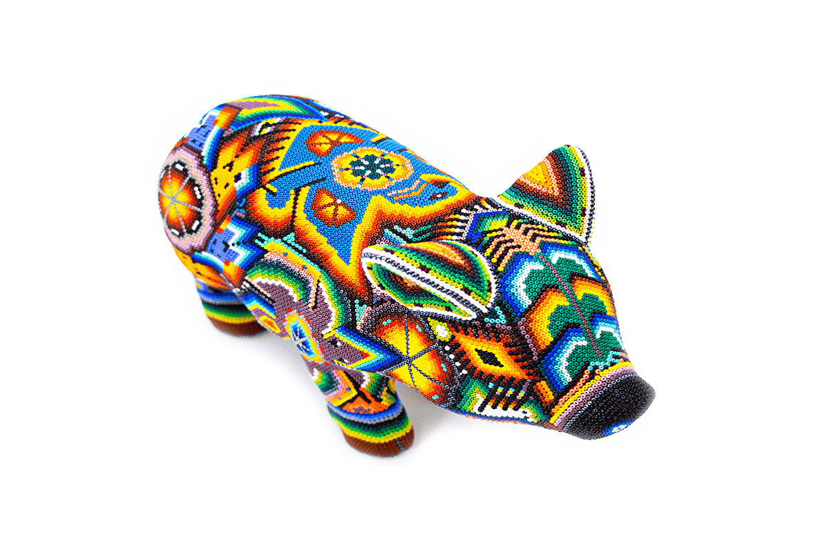 Cerdo Ibérico - Obra de Arte Huichol
