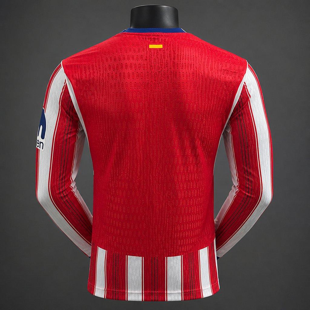 2026/2027 Atletico Madrid Home Long Sleeved Football Shirt (Player Edition)