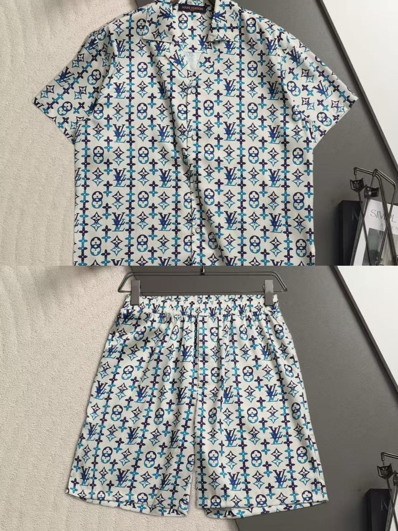 Silk fabric suit short-sleeved shirt short set