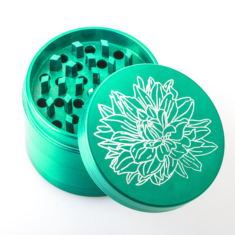Green Zinc Alloy Weed Grinder 3 Layer