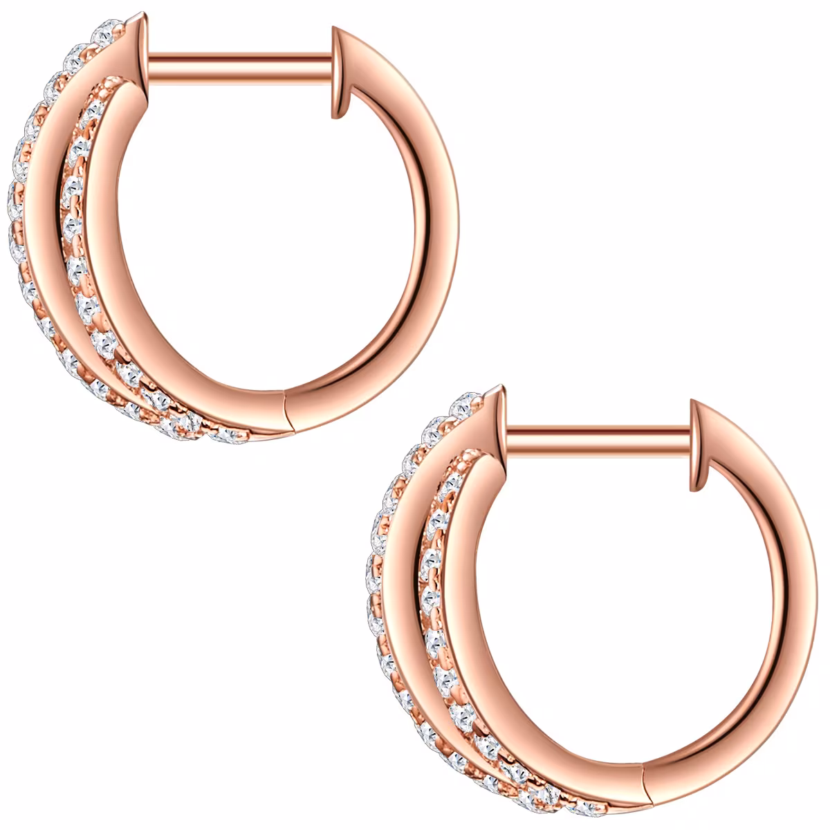 Creolen aus Sterling Silber in roségold mit Zirkonia