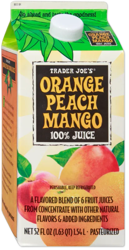 Orange Peach Mango Juice – Tropical Fruit Blend Drink 52 Fl Oz