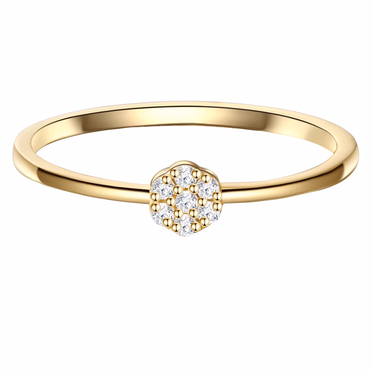 Ring aus Sterling Silber in gelbgold mit Zirkonia