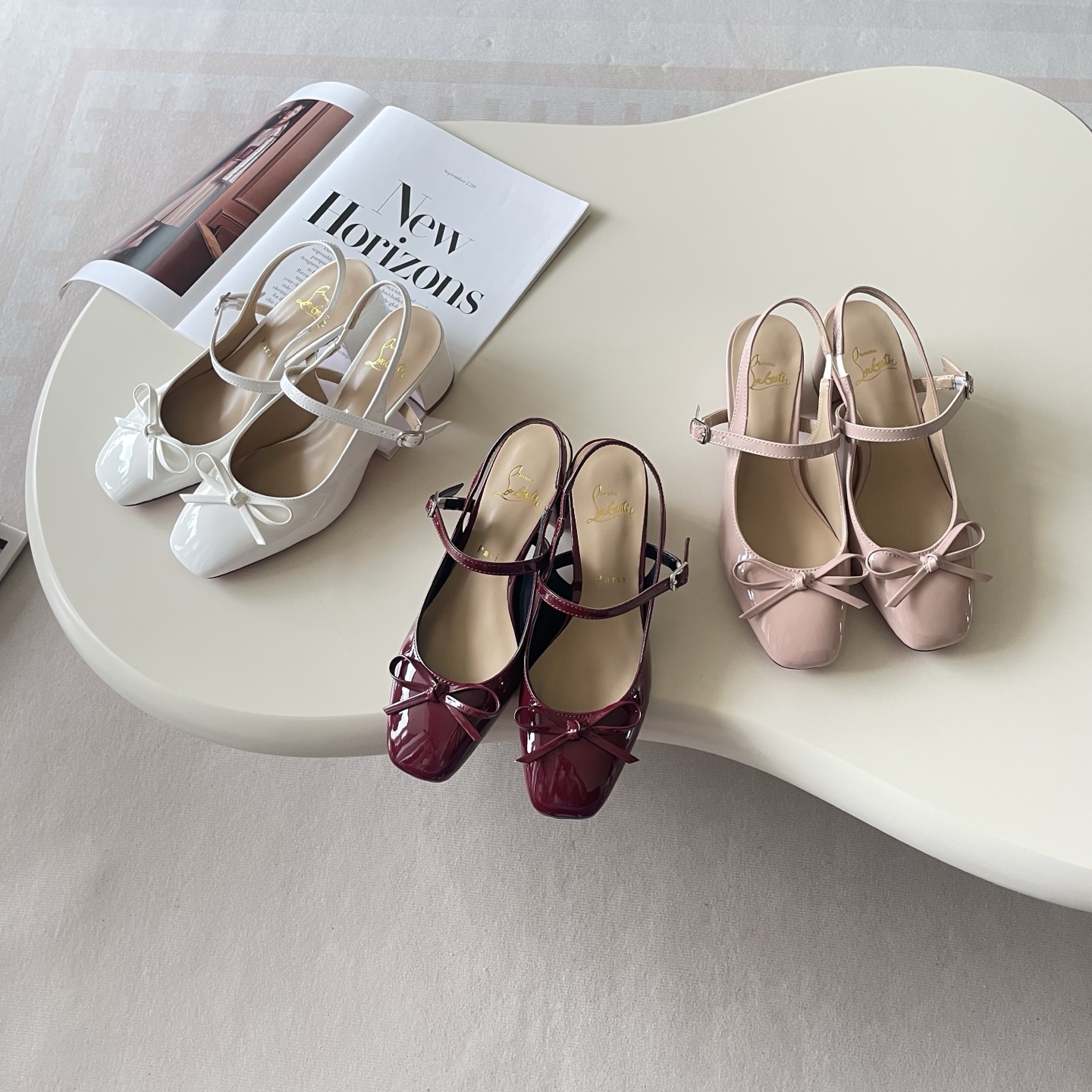 Christian Louboutin Patent Leather Bow Mary Jane Pumps