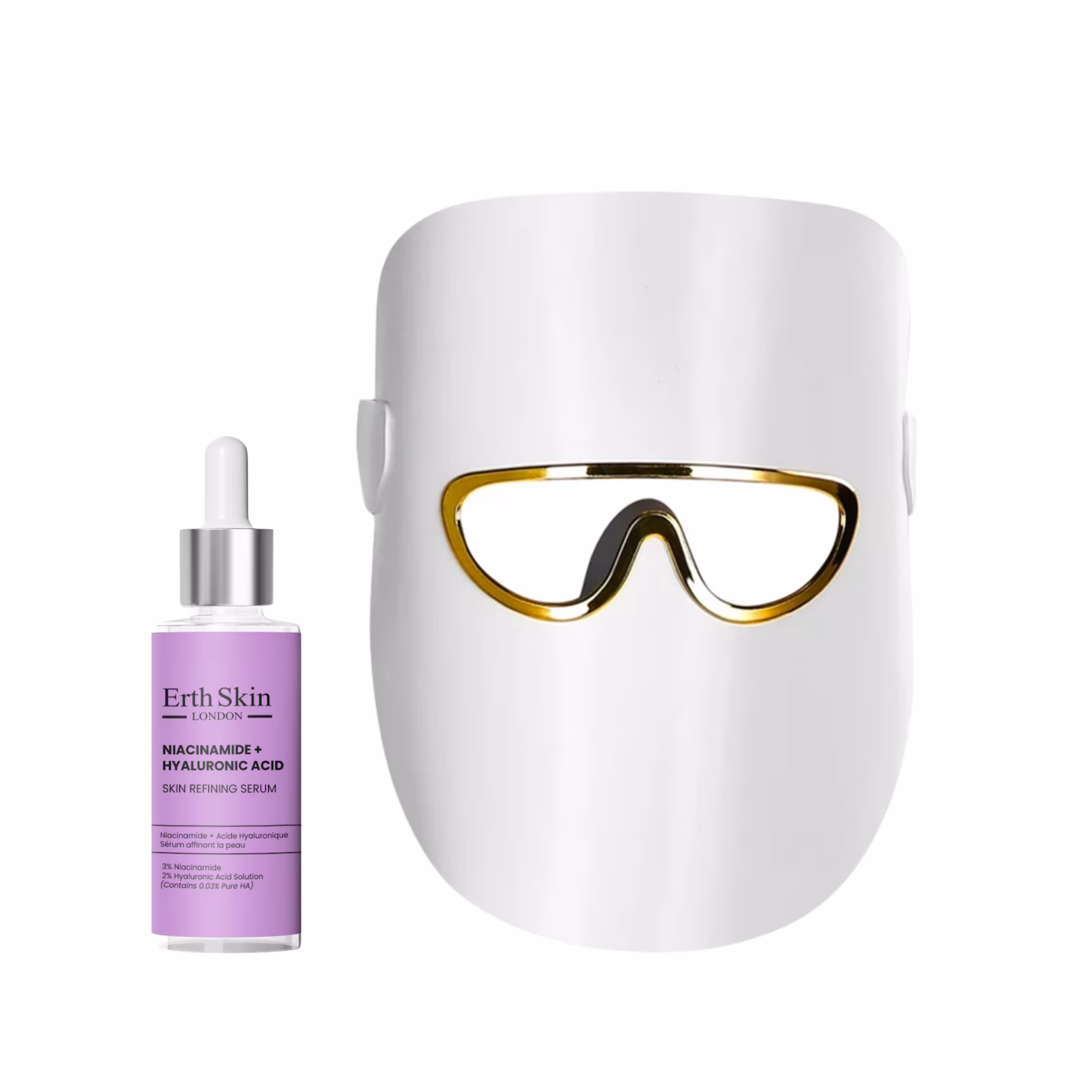 LED Maske Weiß Duo Niacinamid Hyaluron