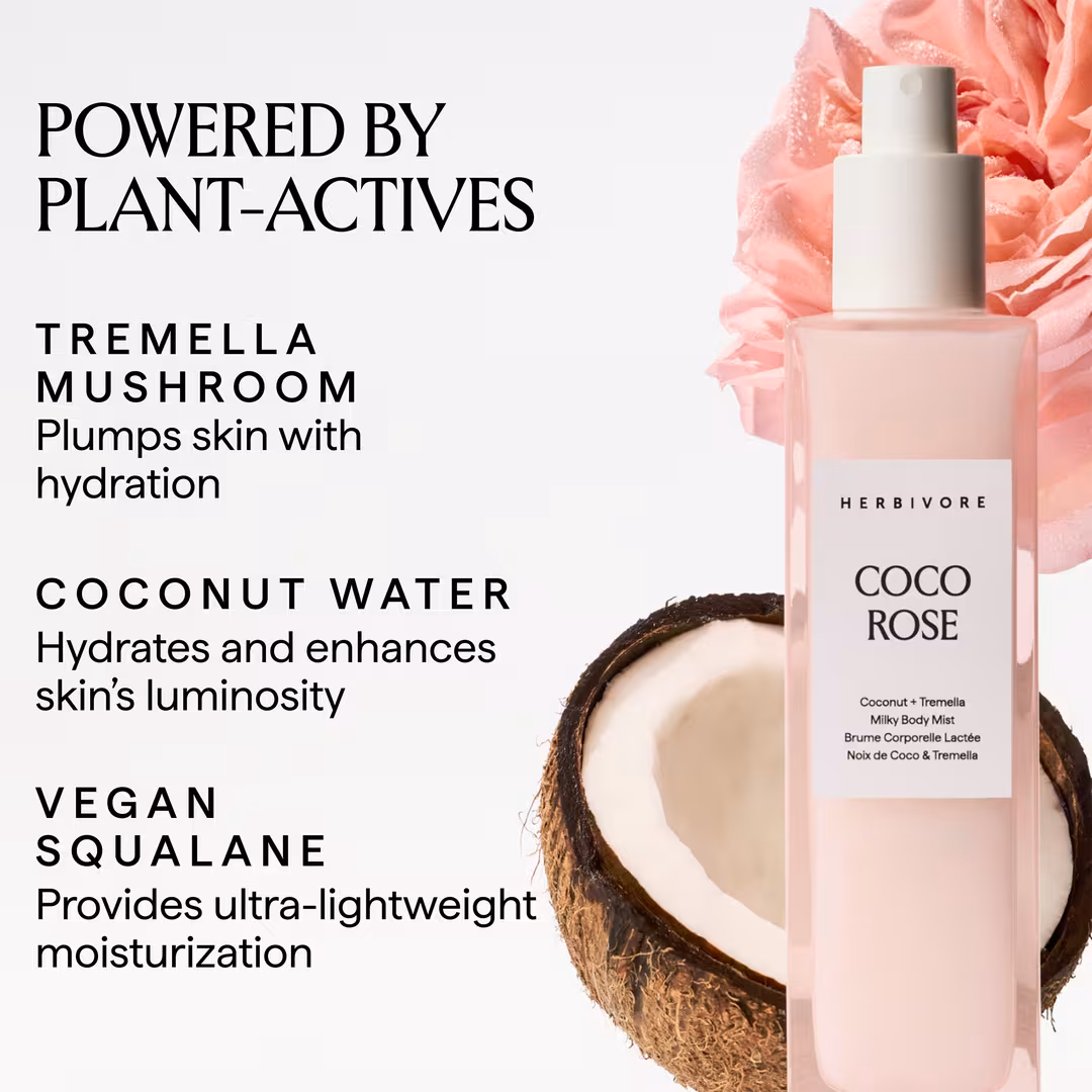 HERBIVORE  COCO ROSE Coconut + Tremella Milky Body Mist