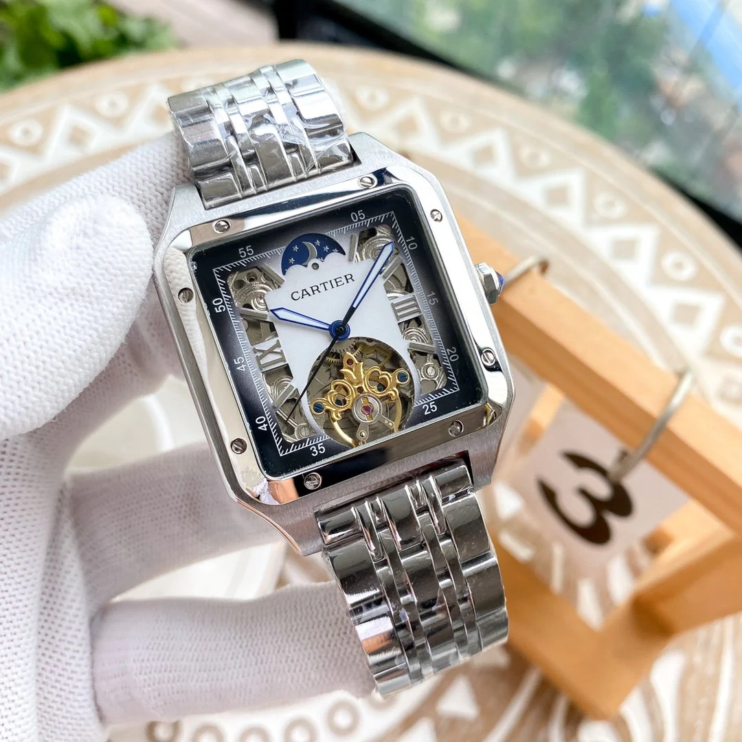 Cartier Watch SANTOS 42 STEEL CASE SKELETON DIAL