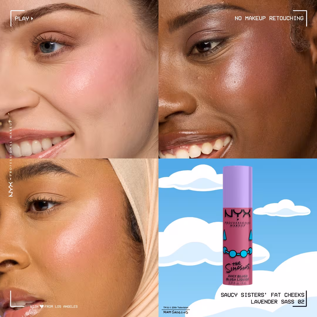 NYX Professional Makeup  Simpsons Collab Saucy Sisters' Fat Cheeks Juicy Liquid Blush - Lavender Sass