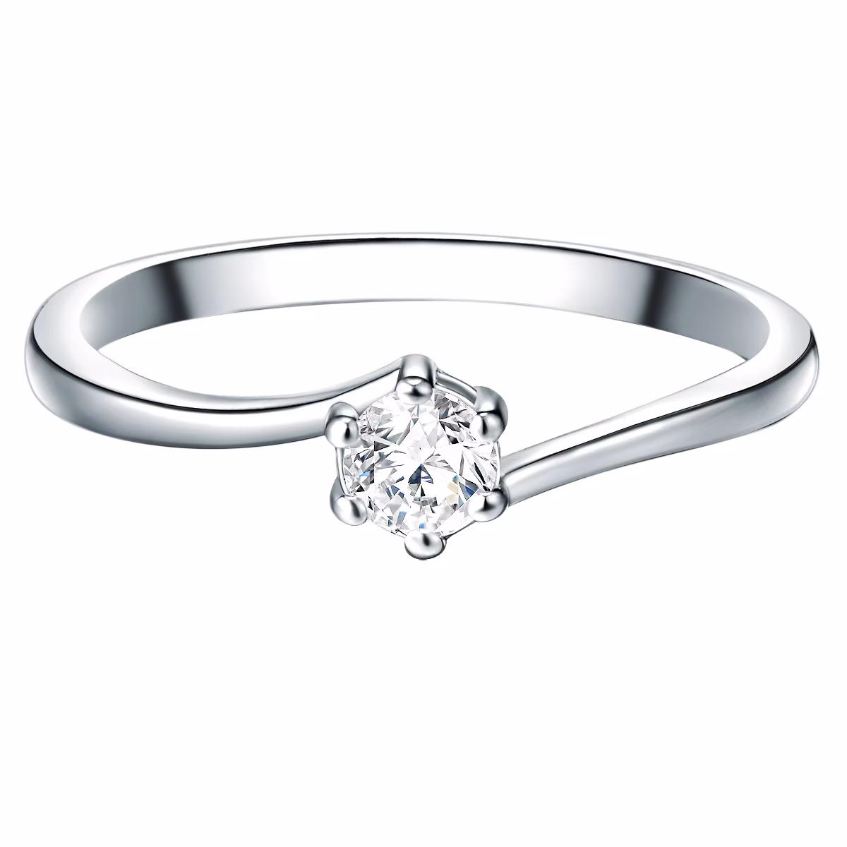 Ring aus Sterling Silber in silber mit Zirkonia