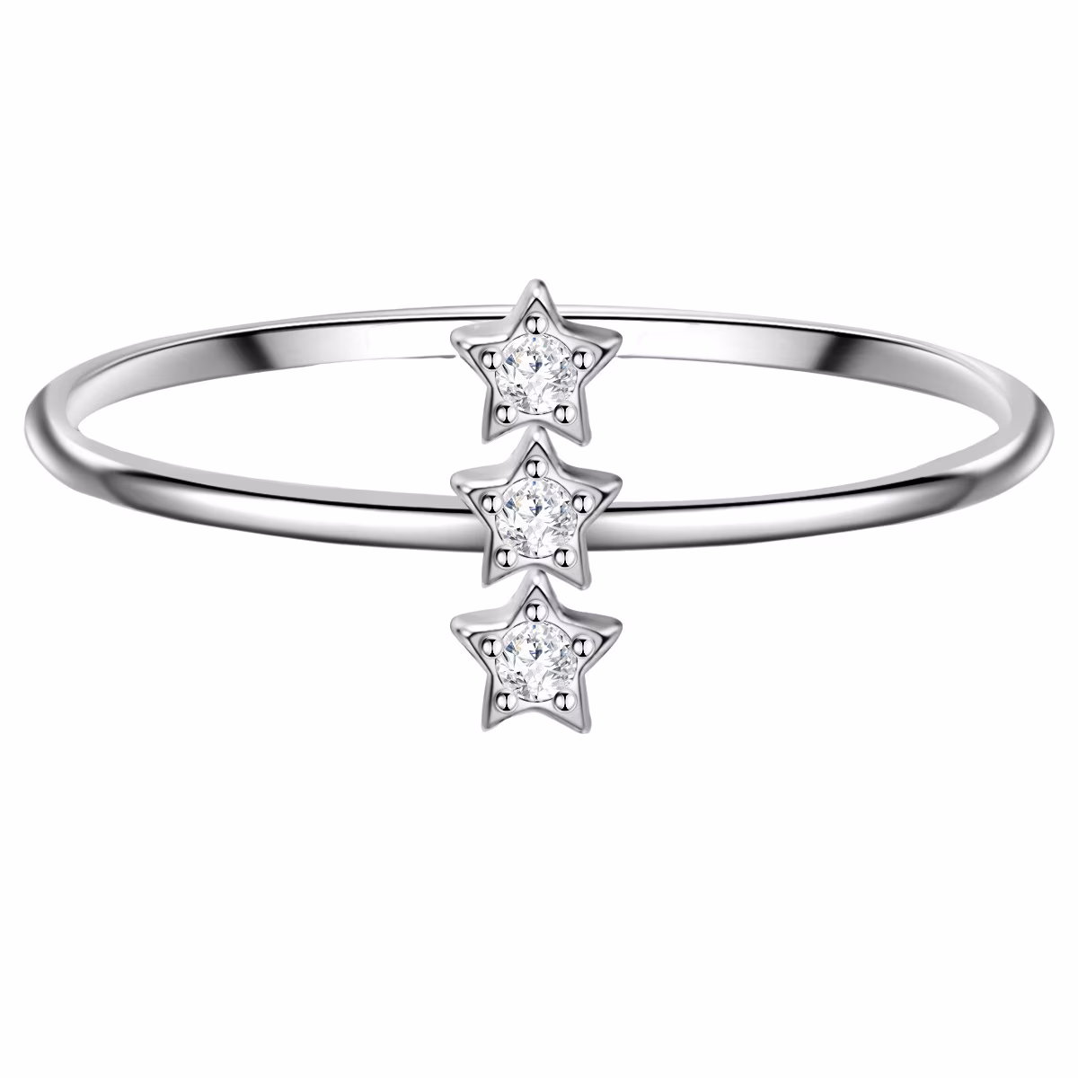 Ring Sterne Sterling Silber Zirkonia in Silber